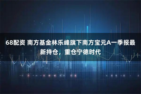 68配资 南方基金林乐峰旗下南方宝元A一季报最新持仓，重仓宁德时代