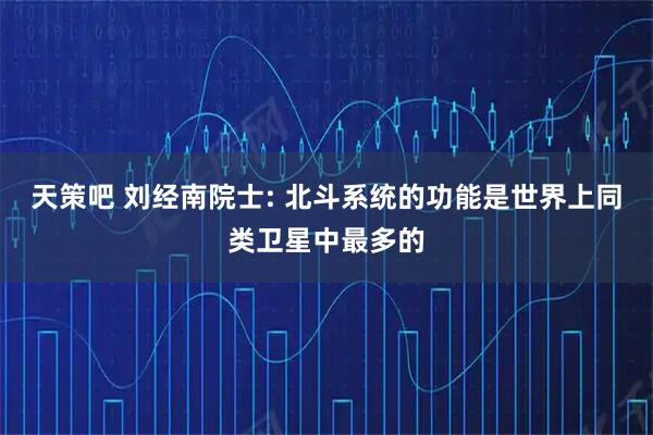天策吧 刘经南院士: 北斗系统的功能是世界上同类卫星中最多的